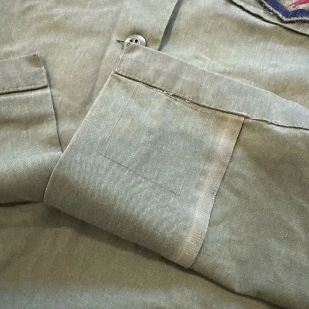Vintage Military Shirt Mens M Cotton Sateen OG-107 US Air‎ Force Named 70s Nam